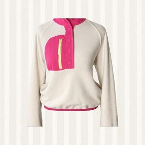 Love Tree Beige and Magenta Fleece with Yellow Zipper